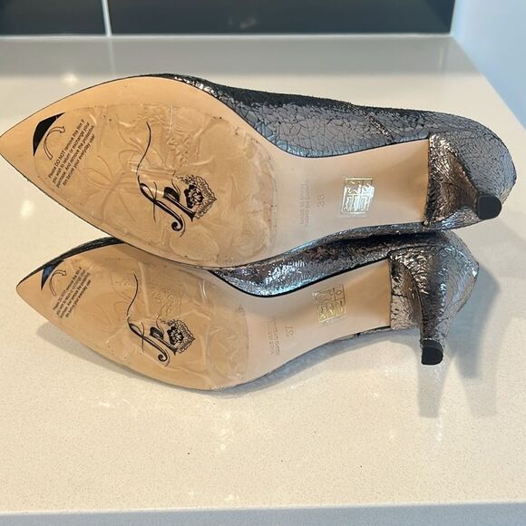 Free People Willa Metallic Leather Ankle Boot Silver Size 8 Eu38 - Picture 7 of 11